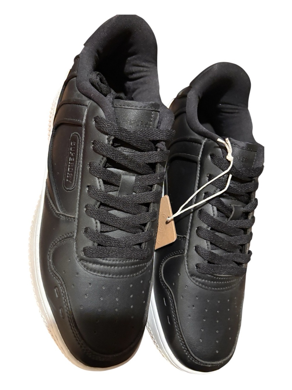 Superdry Black Men's Vegan Low-Top Sneakers with White Sole